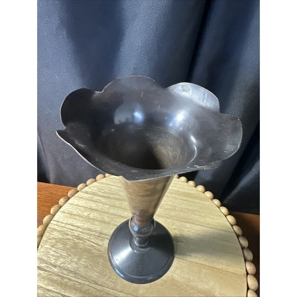 Old Vintage Copper And Brass Candle Holder 9